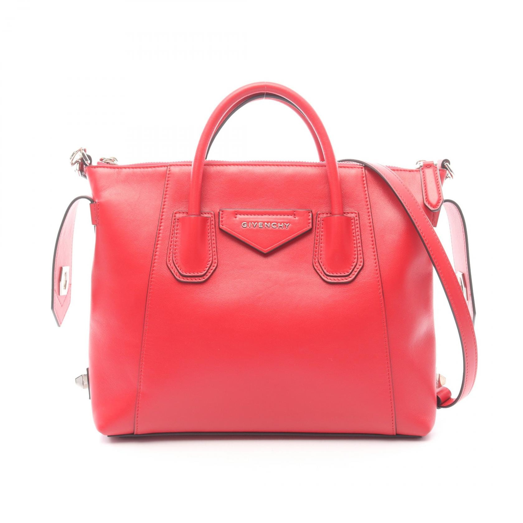 ジバンシィ GIVENCHY アンティゴナ ソフト スモール 2way ハンドバッグ バッグ レザー レディース レッド系 BB50F3B1DM 【中古】