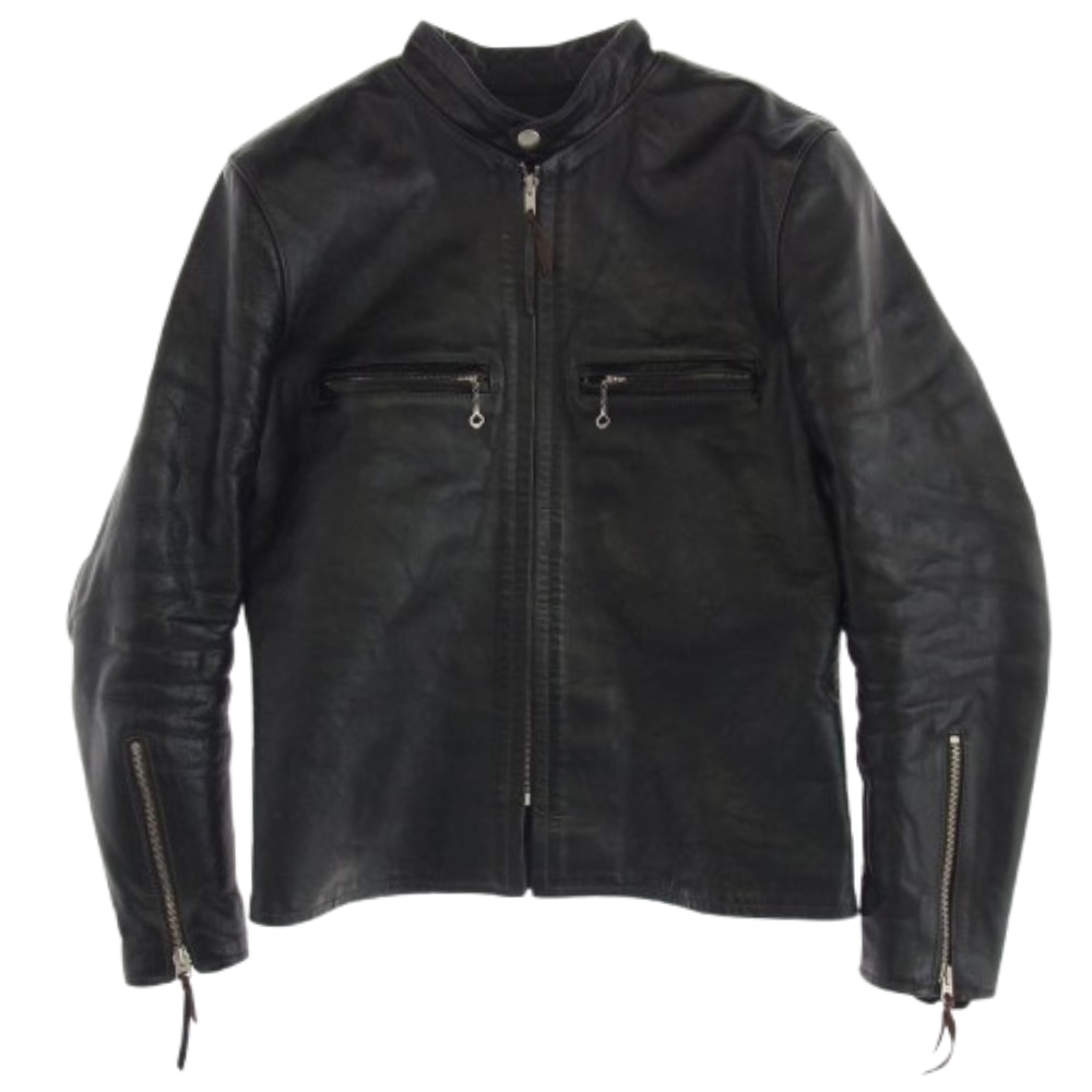 The REAL McCOY'S ザリアルマッコイズ レザージャケット BJ19110 BUCO ブコ J-100  JACKET ホースハイド レザー シングル ライダース ジャケット ブラック系 36【中古】