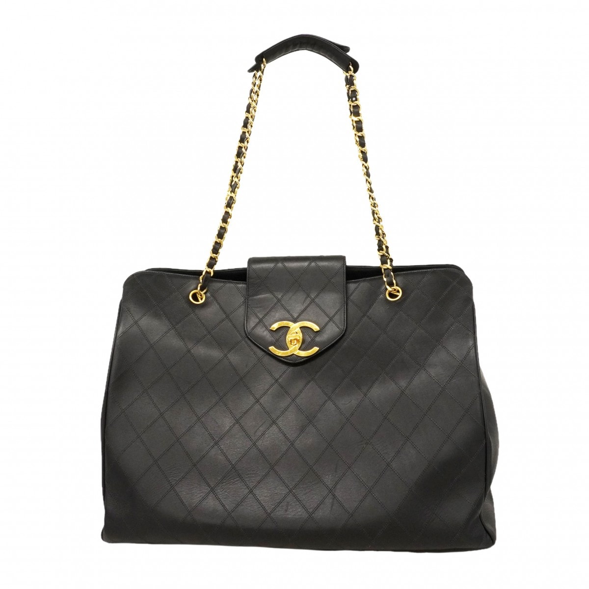 【6db1995】シャネル ショルダーバッグ ビコローレ レザー ブラック ゴールド金具【中古】レディース