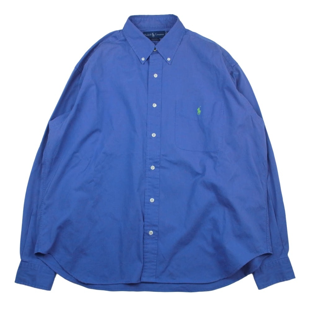 RALPH LAUREN ラルフローレン BLAKE ボタンダウン 長袖 シャツ ブルー系 L【中古】