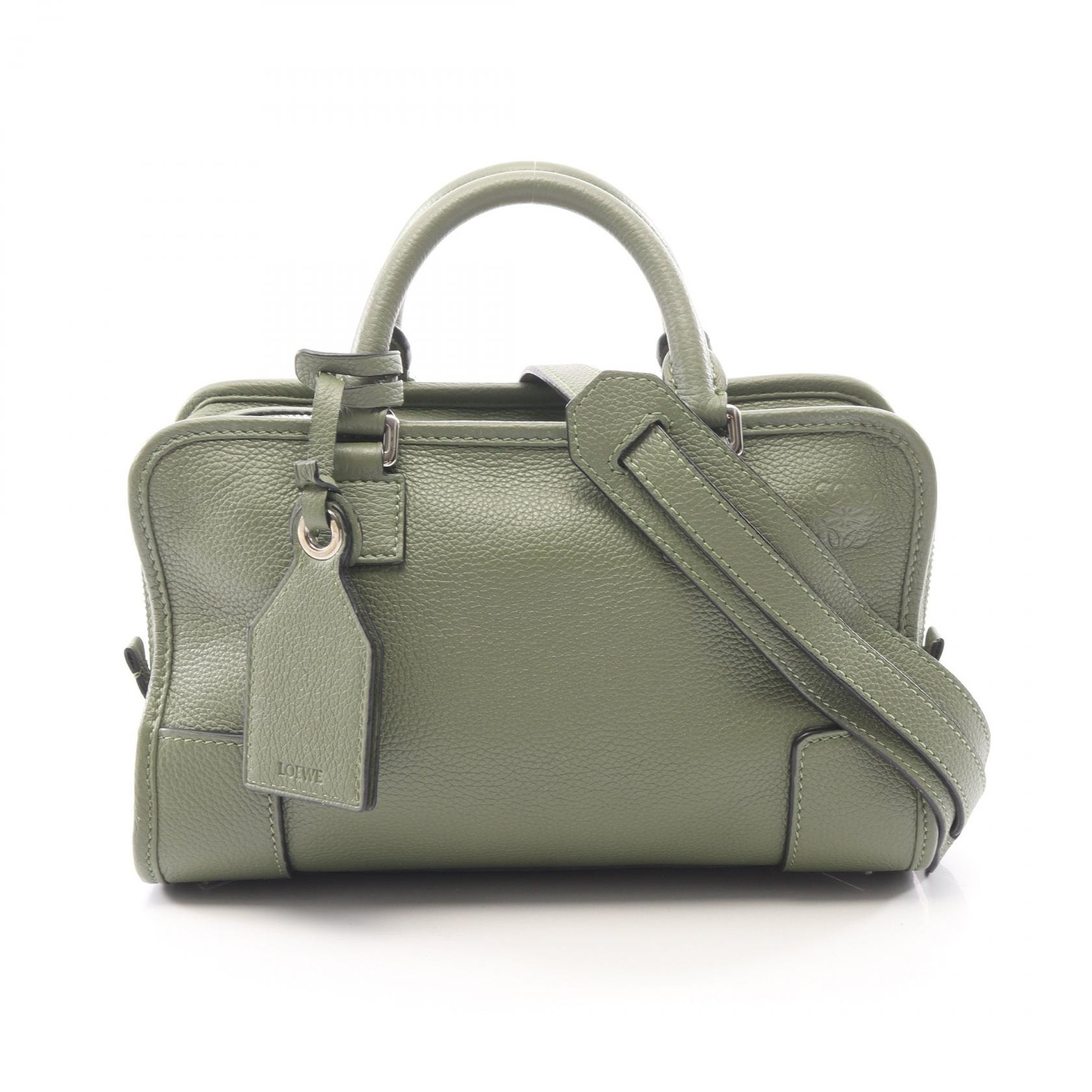ロエベ LOEWE アマソナ23 2WAY ハンドバッグ バッグ レザー レディース グリーン系 【中古】