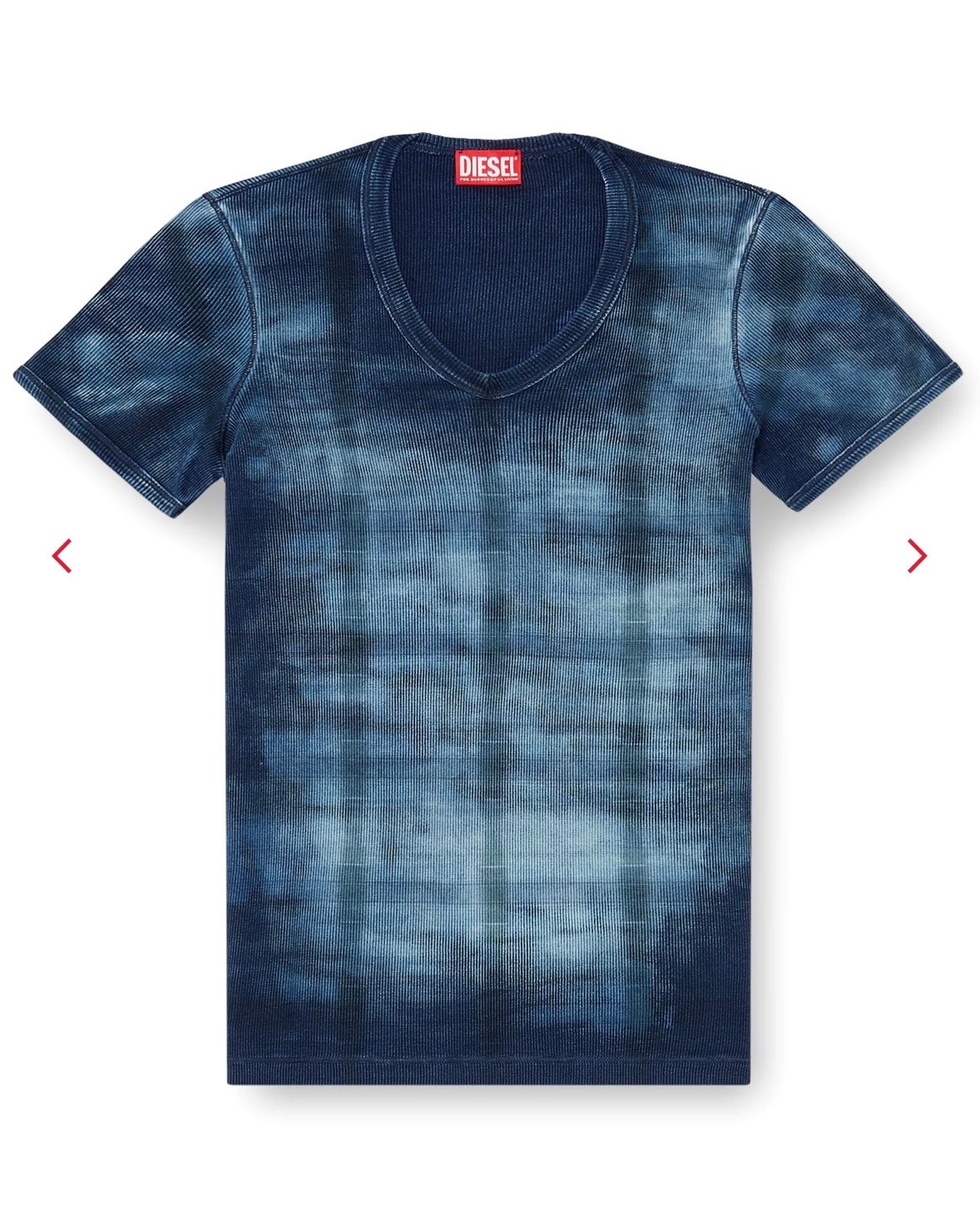 X-Ray Top In Check-Print Rib-Jersey