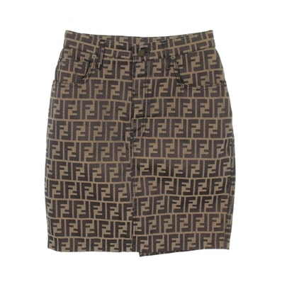 フェンディ FENDI ズッカ スカート 衣料品 ボトムス コットン ポリエステル レディース ブラウン系 【中古】