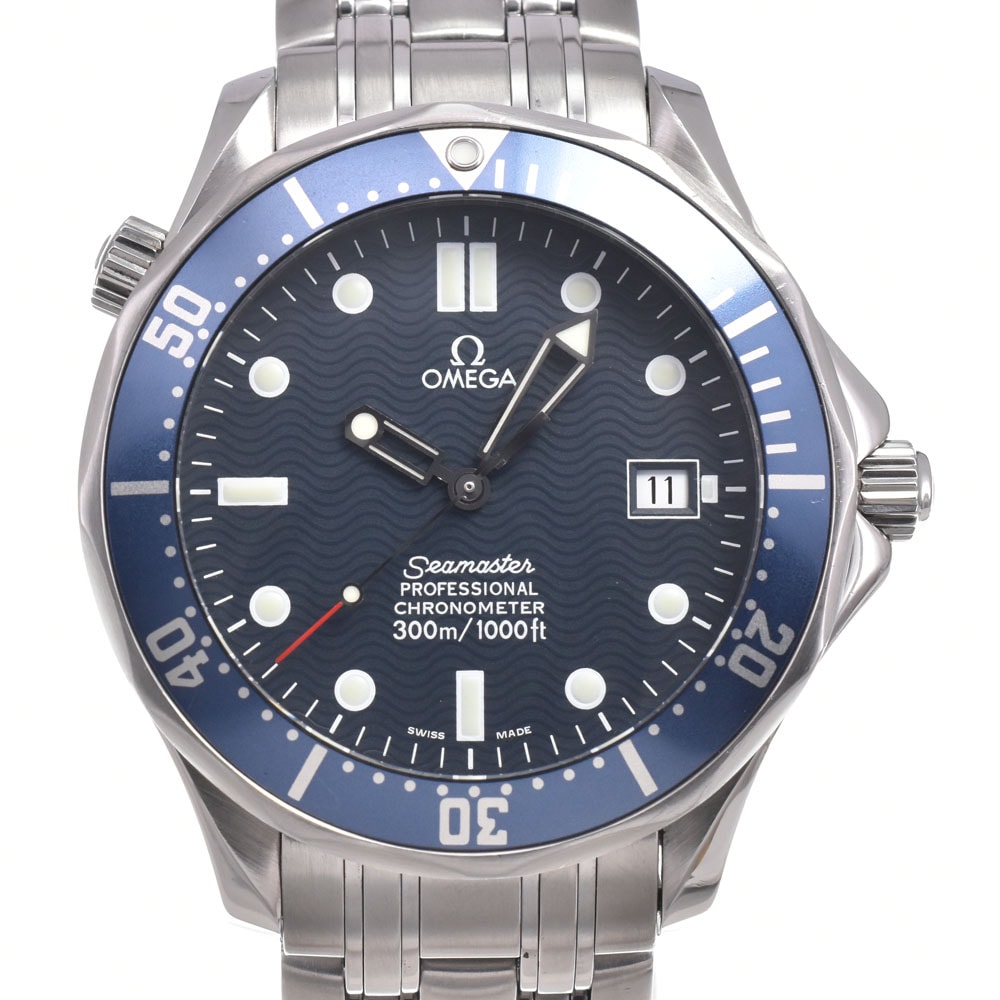 オメガ OMEGA 2531.80 シーマスター 300M プロフェッショナル デイト ブルー 自動巻き メンズ 良品 腕時計 M#150911