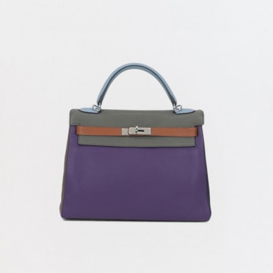 エルメス HERMES ケリー32 ケリー 32 アルルカン バッグ トートバッグ ショルダーバッグ トリヨンクレマンス ウルトラバイオレット エタン ブルーラン ゴールド エトゥープ ブルーオブスキュール