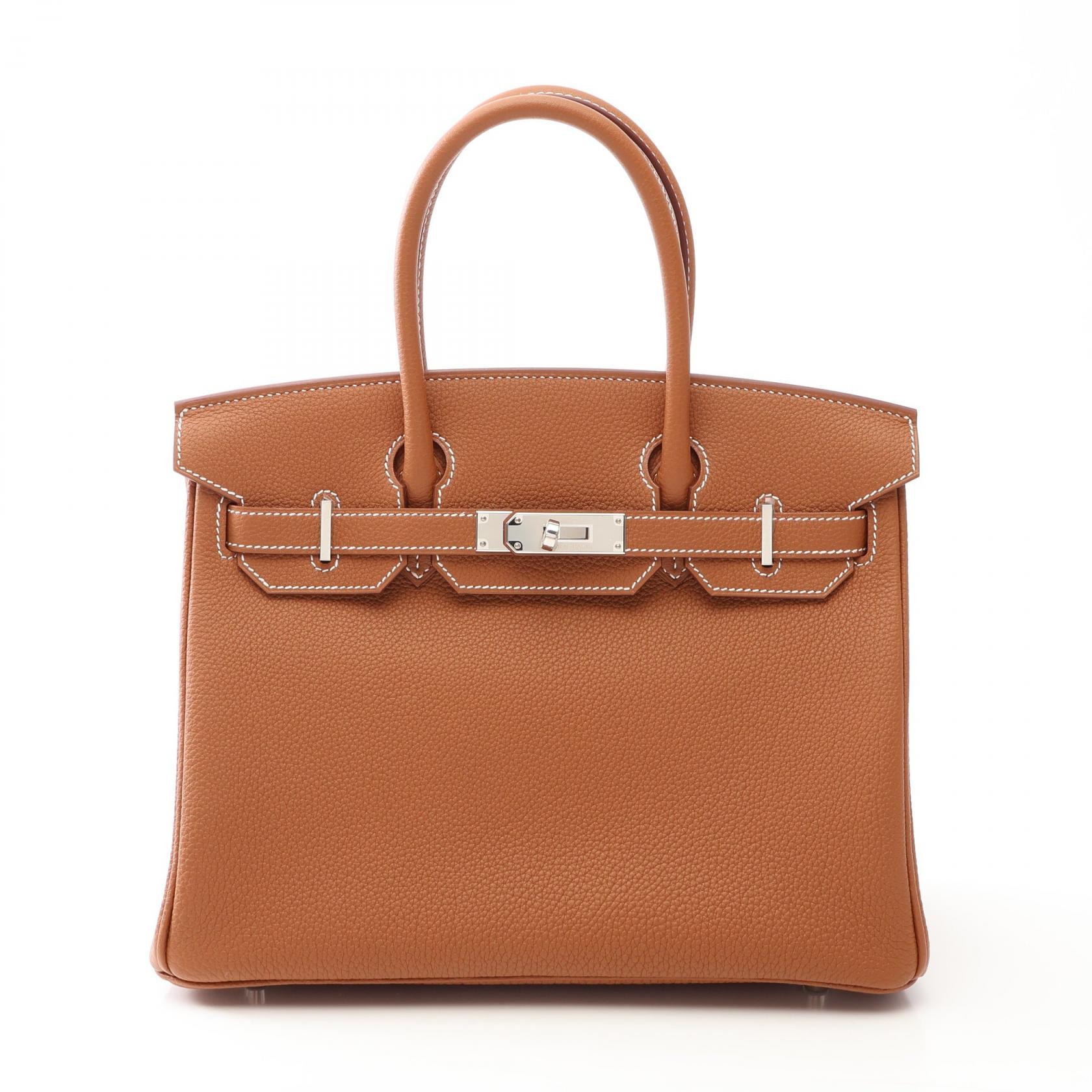 エルメス HERMES バーキン30 ハンドバッグ バッグ レザー トゴ トゴ ゴールド レディース ブラウン系 【中古】