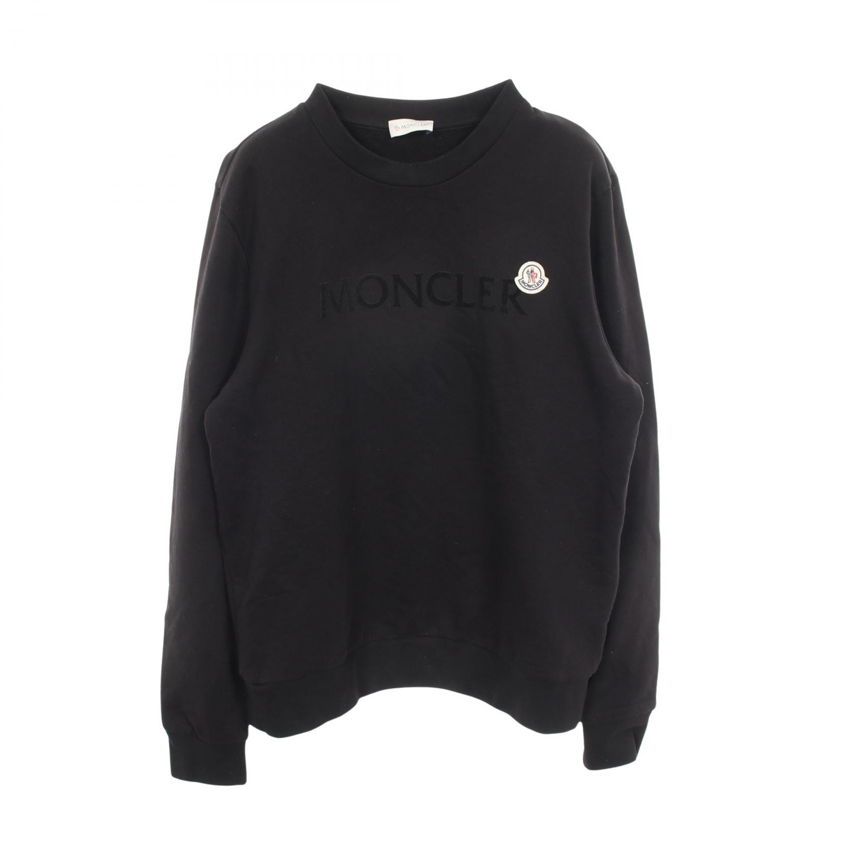 モンクレール MONCLER ロゴ スウェット 衣料品 トップス コットン メンズ ブラック系 【中古】