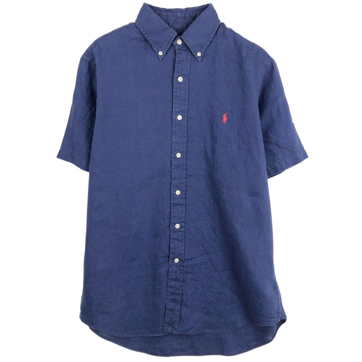 古着 ラルフローレン Ralph Lauren 半袖 リネン ボタンダウンシャツ メンズM相当/eaa665310