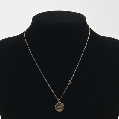 LOUIS VUITTON(ルイ・ヴィトン) LVロゴ コリエ・レイディ ラッキー プティット・マル(ミニトランク) M64715 ネックレス 5.49g ゴールド×シルバー