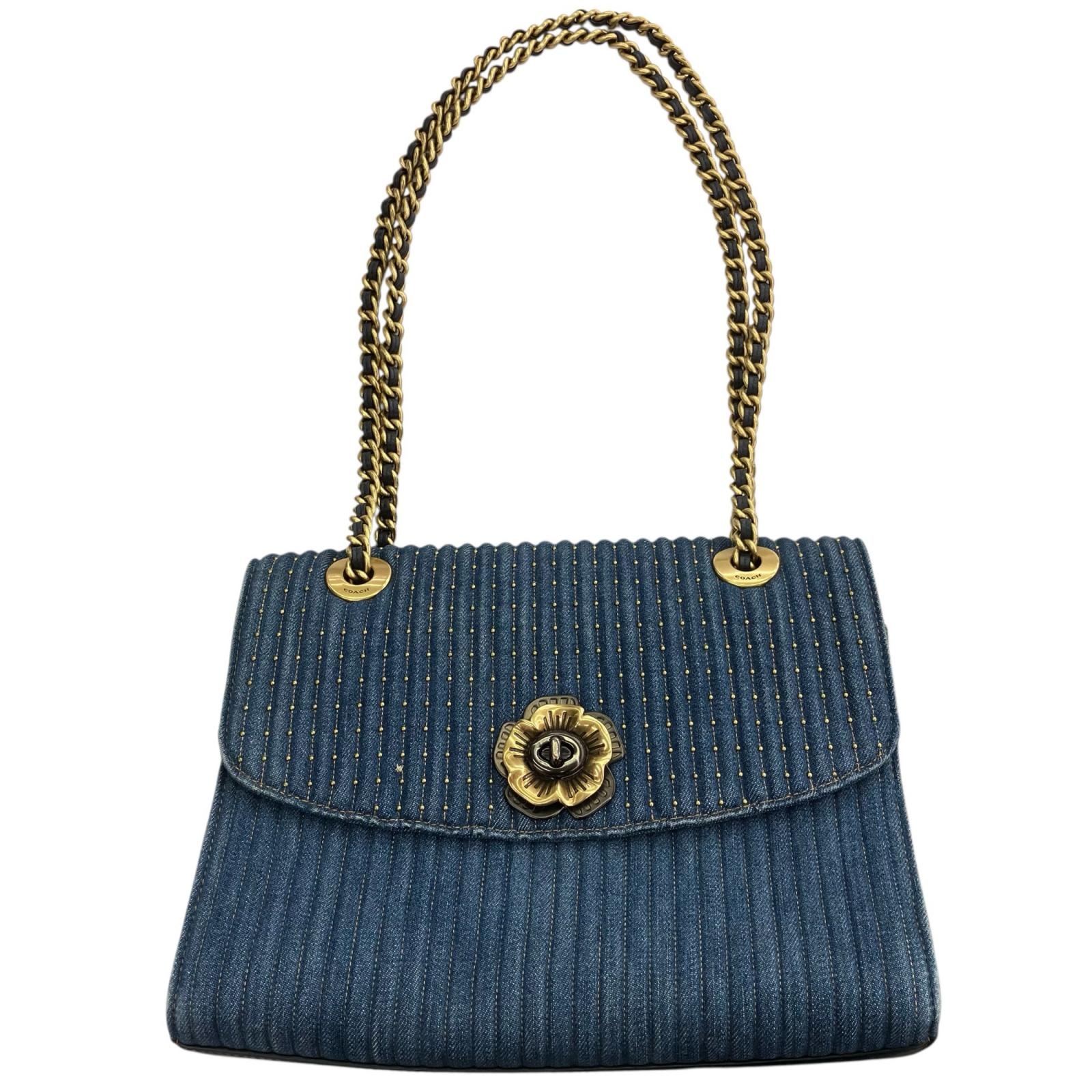 18005 現状品 COACH コーチ キルティング加工 ティーローズ 2wayチェーンストラップ