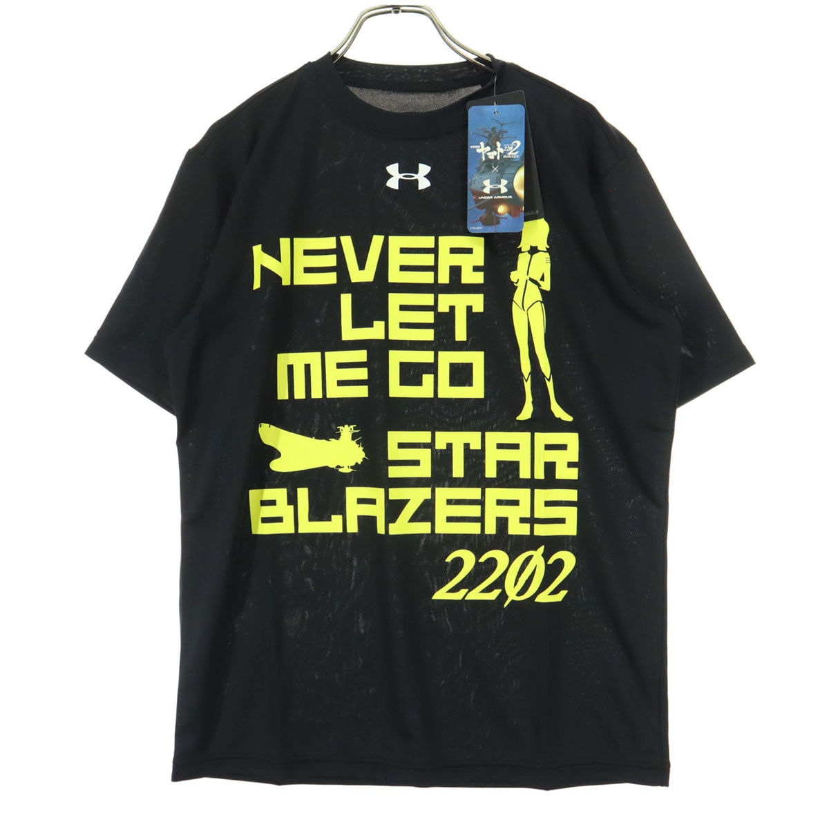 美品 UNDER ARMOUR アンダーアーマー 宇宙戦艦ヤマト2202 愛の戦士たち 半袖 グラフィック Tシャツ S ブラック