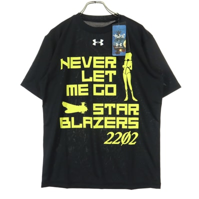 美品 UNDER ARMOUR アンダーアーマー 宇宙戦艦ヤマト2202 愛の戦士たち 半袖 グラフィック Tシャツ S ブラック