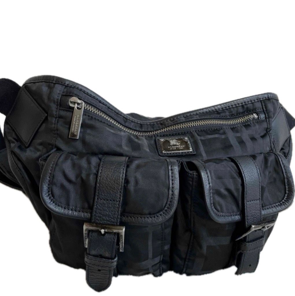 バーバリーブラックレーベル メガチェック ウエストバッグ ボディバッグ