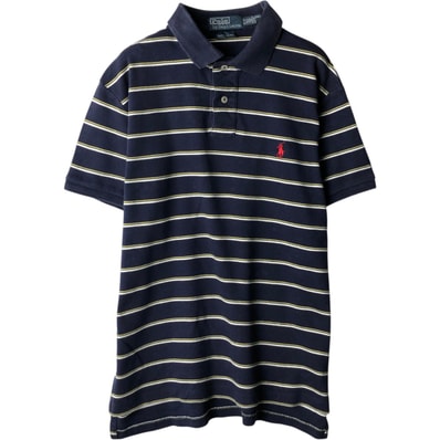 古着 ラルフローレン Ralph Lauren POLO by Ralph Lauren COSTOM FIT 半袖 ボーダー ポロシャツ メンズS相当/eaa637476