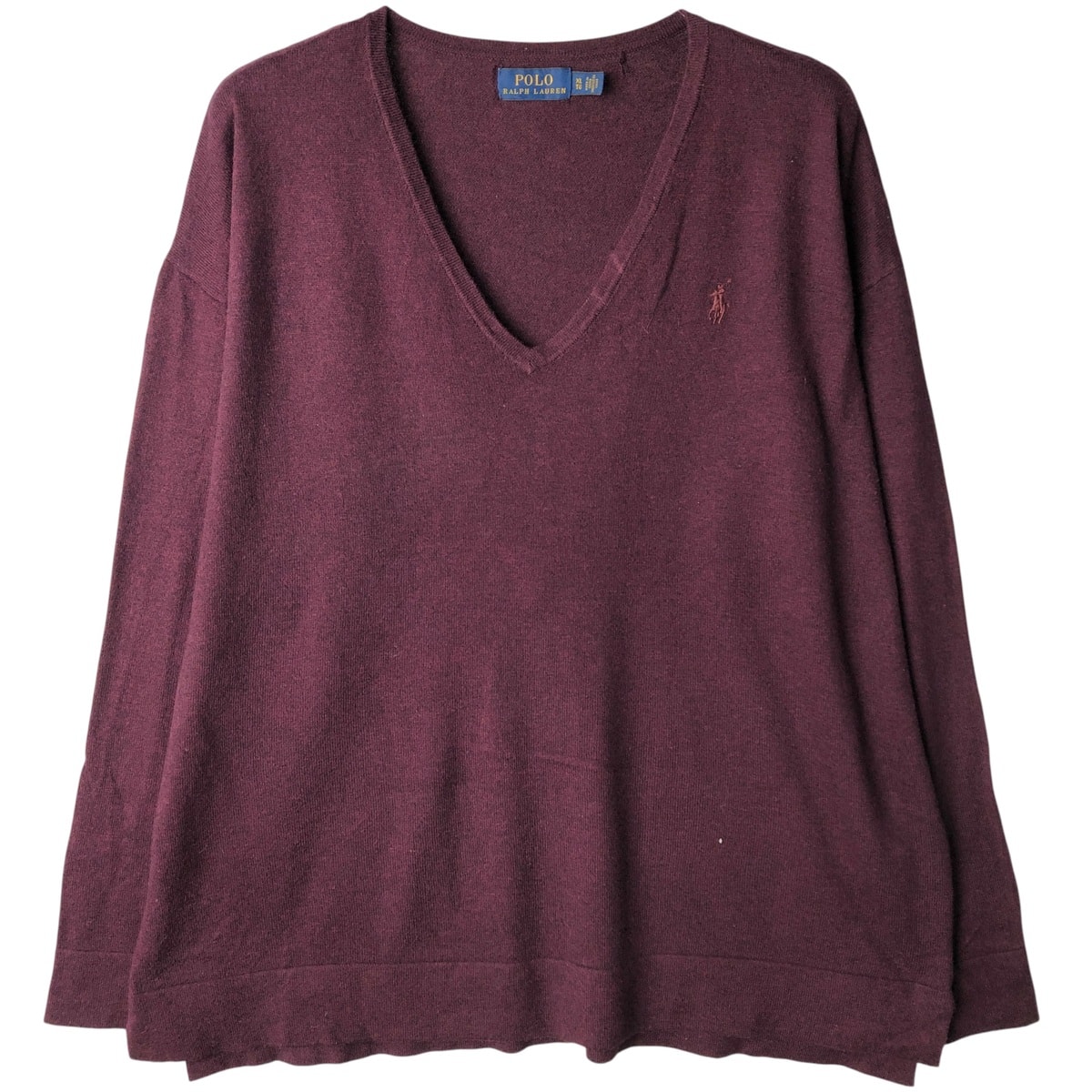 古着 ラルフローレン Ralph Lauren POLO RALPH LAUREN Vネック コットンニットセーター メンズXL相当/eaa434308