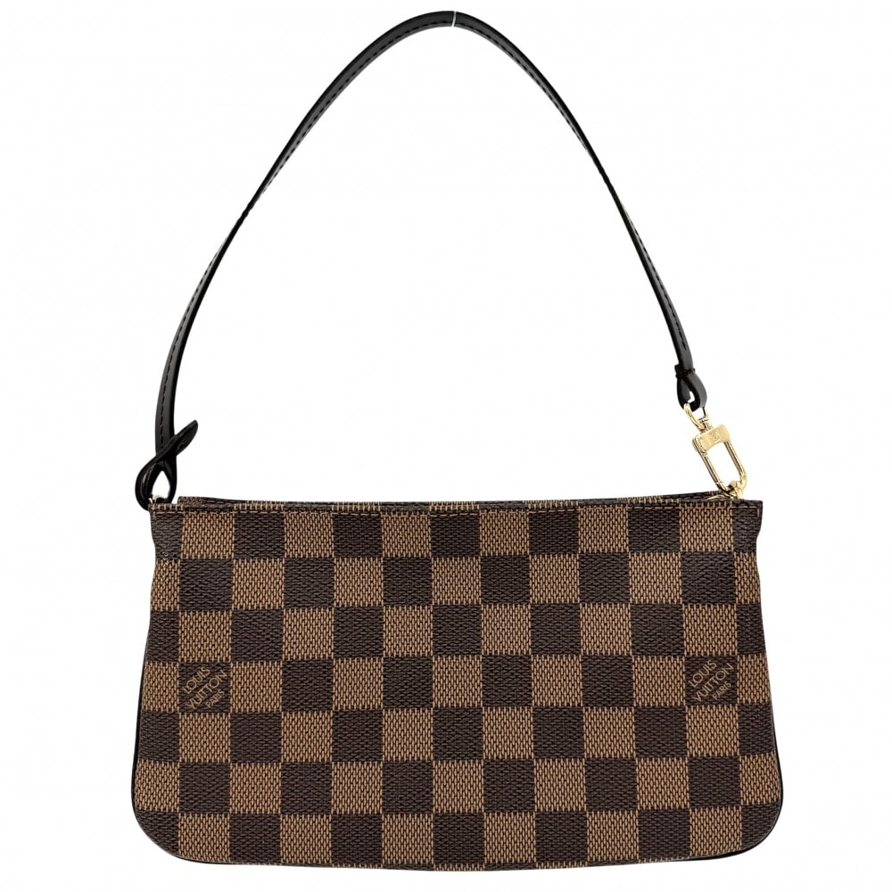 LOUIS VUITTON ルイヴィトン ハンドバッグ ナヴォナ アクセサリーポーチ N51983 ダミエキャンバス    ブラウン 茶 ゴールド金具 レディース 美品【中古品】