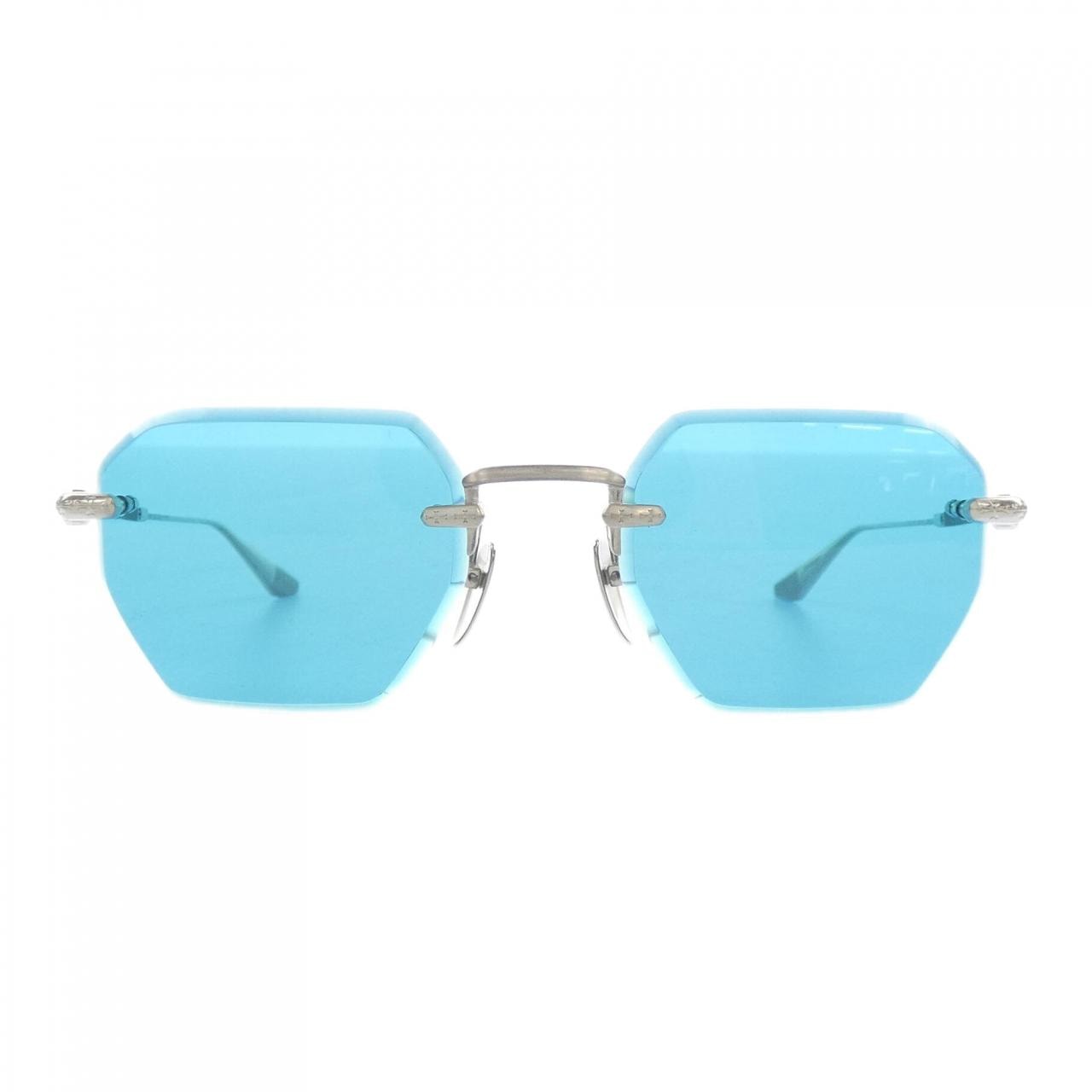 Chrome Hearts HOLE SHOT Titanium Rimless Sunglasses "Silver/Blue"
