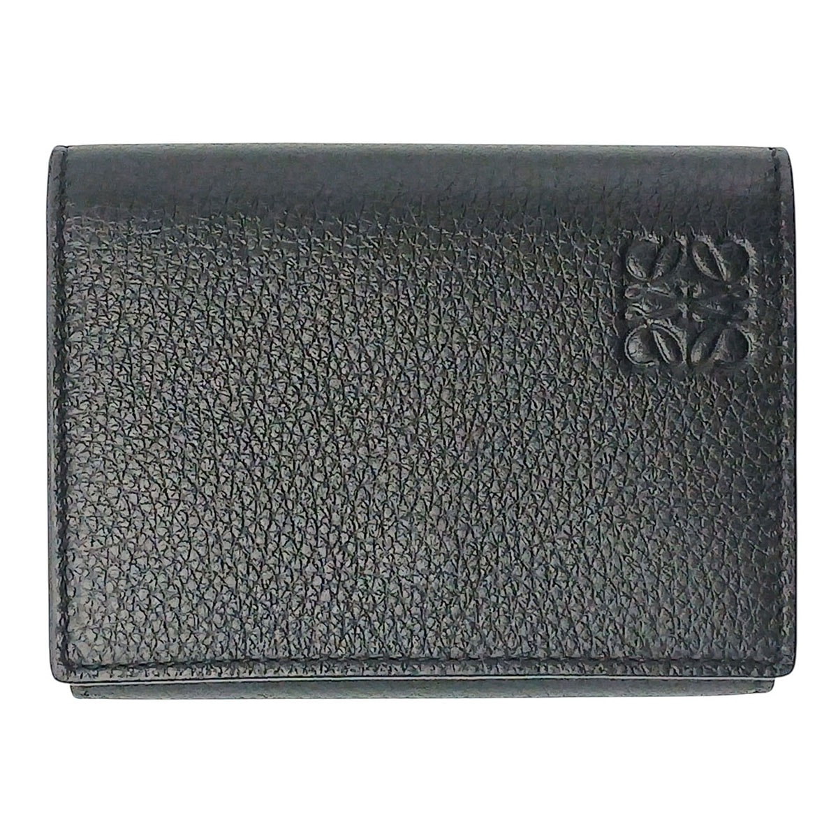 LOEWE ロエベ トライフォールド ウォレット 三つ折り財布 C660TR2X02 レザー ブラック  メンズ【中古】