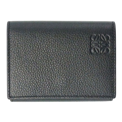 LOEWE ロエベ トライフォールド ウォレット 三つ折り財布 C660TR2X02 レザー ブラック メンズ【中古】