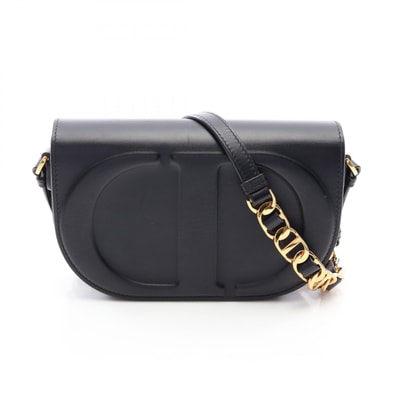 ディオール Dior CDシグネチャー ショルダーバッグ バッグ レザー レディース ブラック系 【中古】