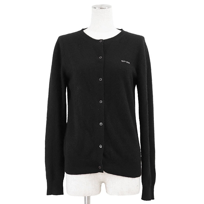 ミュウミュウ MMF759 バックロゴカシミヤ混カーディガン レディース 42  