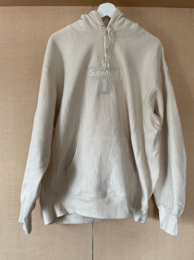Supreme Cross Box Logo Hooded Sweatshirt "Natural"