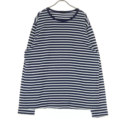 GAP ギャップ コットン バイカラー ボーダー柄 長袖 カットソー XL ネイビー