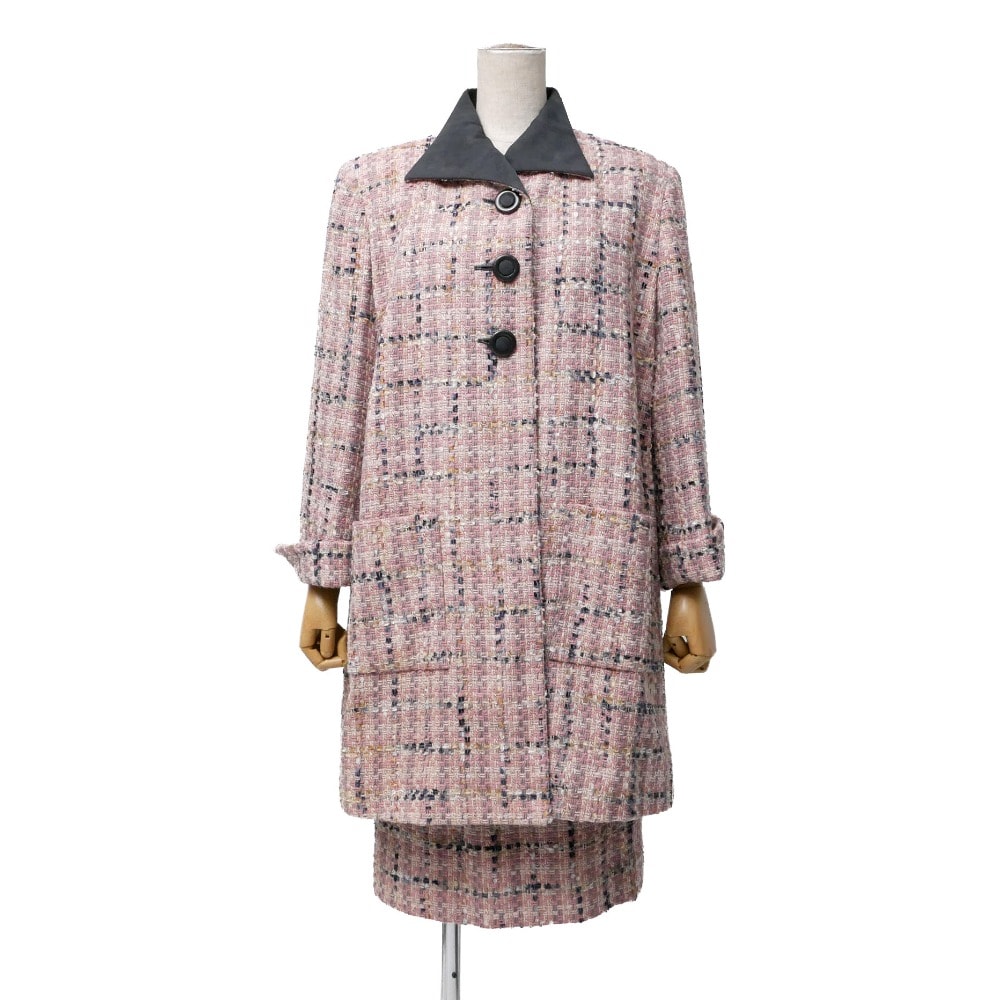 Christian Dior クリスチャンディオール ヴィンテージ スカートスーツ サイズ9 ツイード ロングジャケット タイトスカート ブランド古着【中古】20260212/RA7775