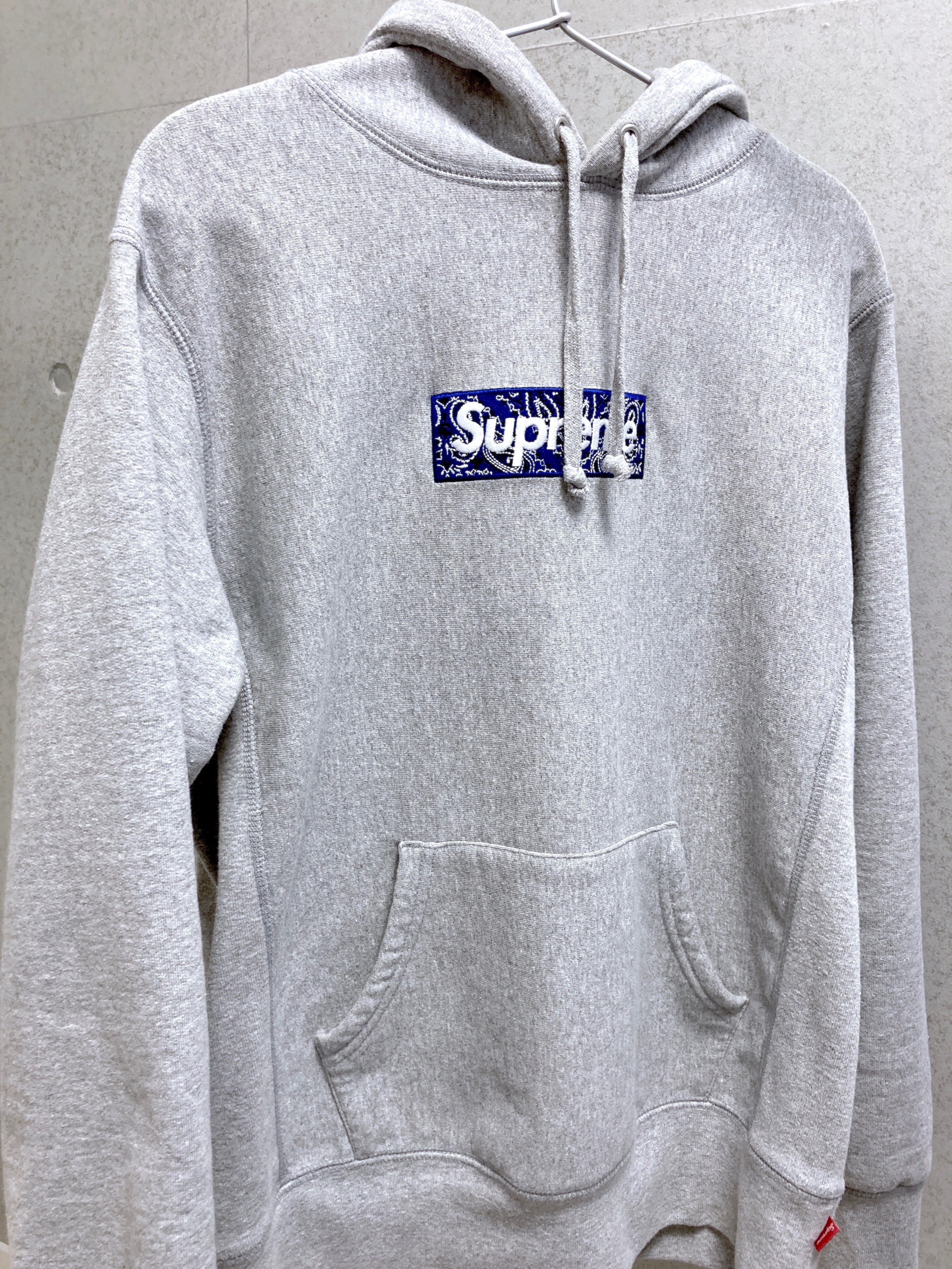 Supreme Bandana Box Logo Hooded Sweatshirt "Grey"