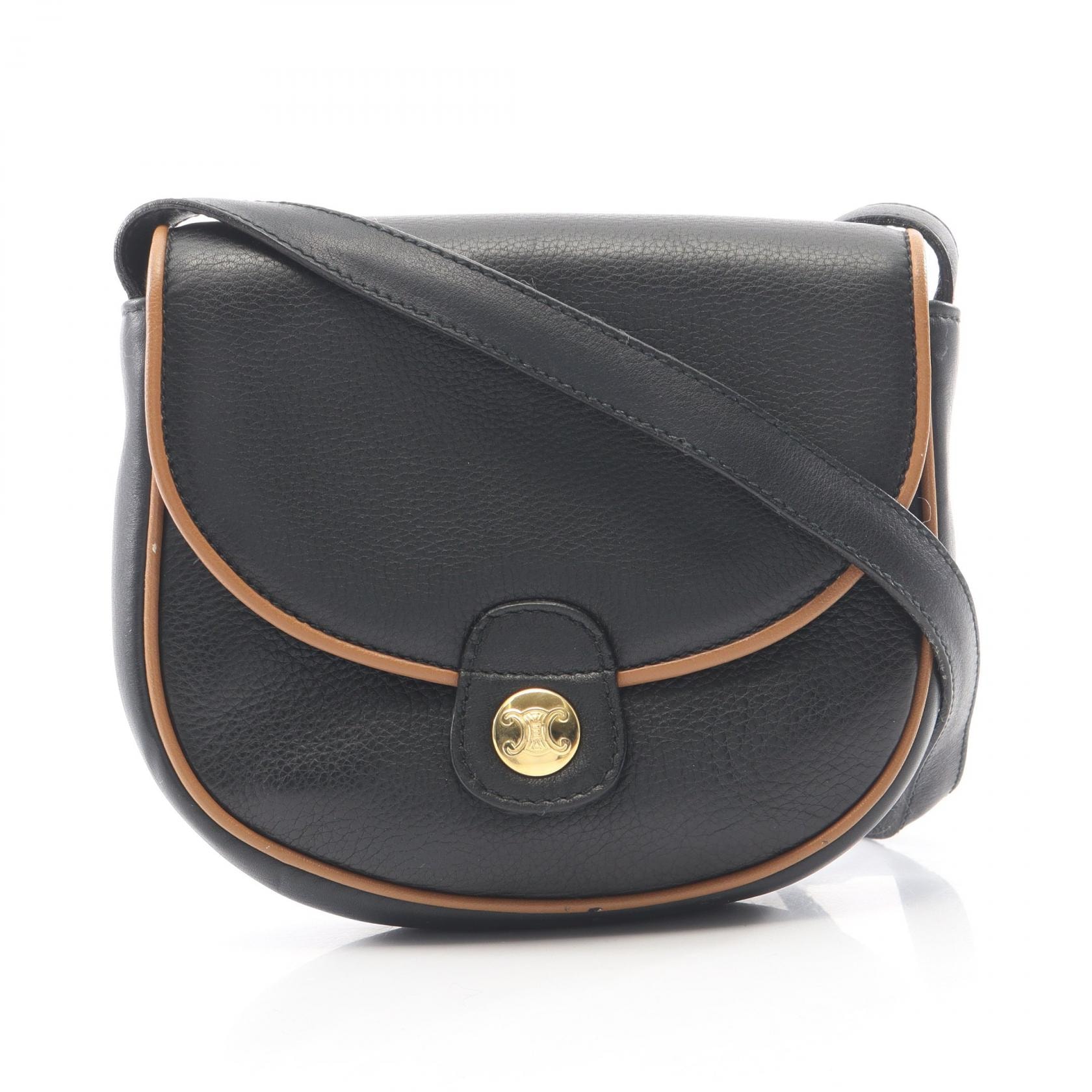 セリーヌ CELINE ショルダーバッグ バッグ レザー レディース ブラック系 【中古】