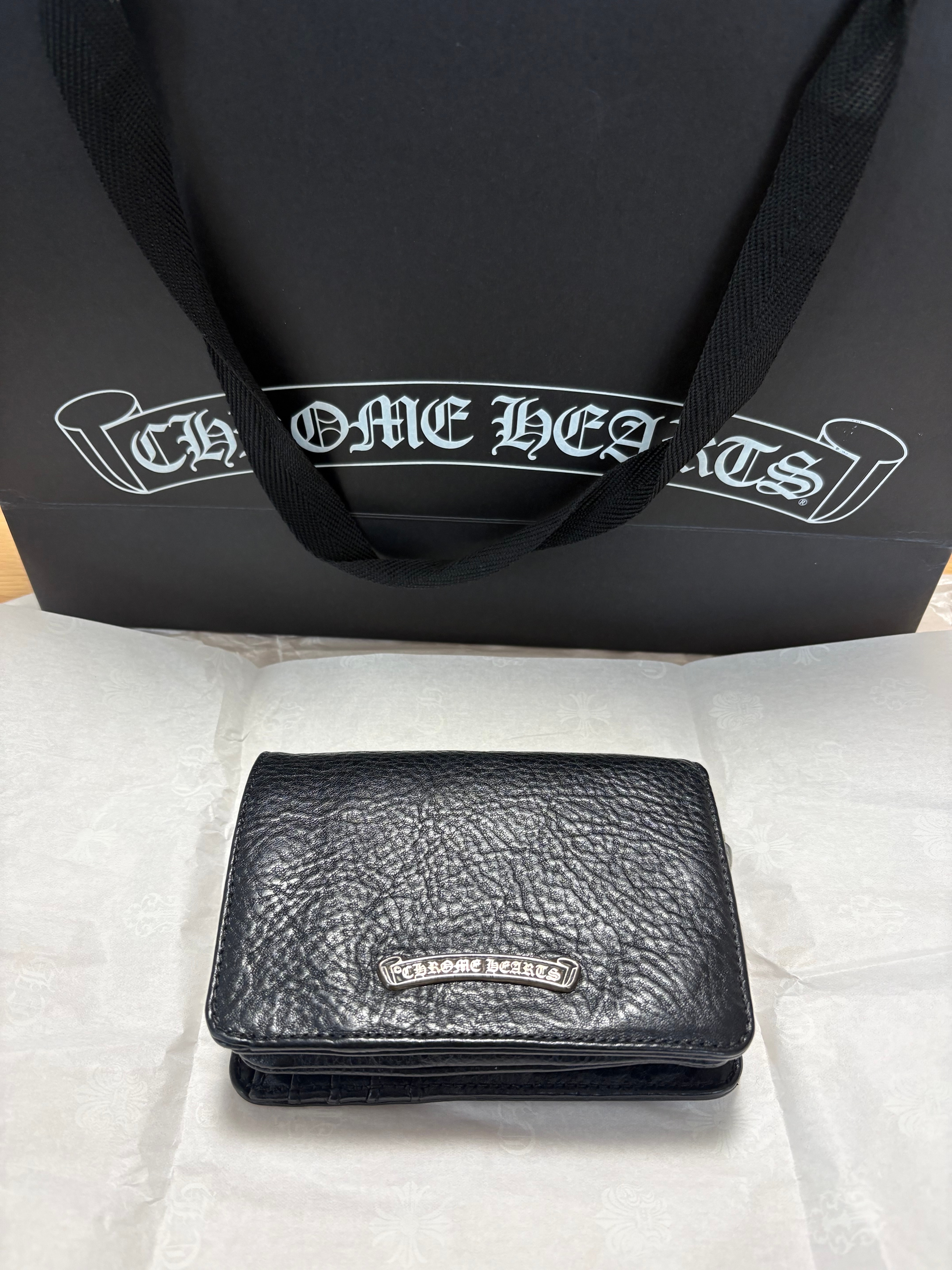 Chrome Hearts Joey by Fold Wallet / Heavy Leather "Black"