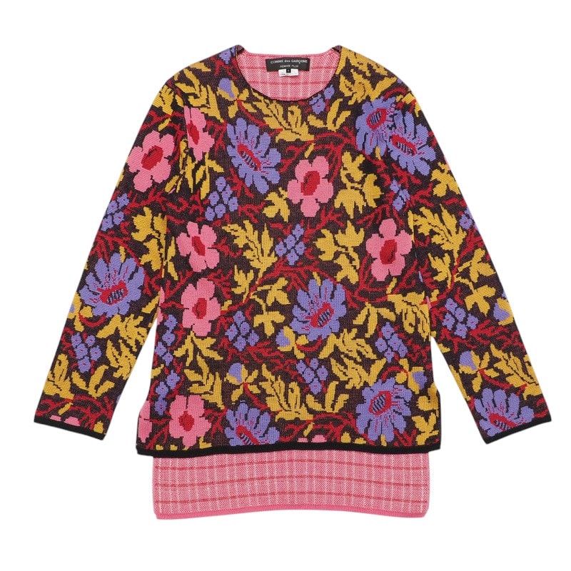 2022SS■COMME des GARCONS HOMME PLUS コムデギャルソンオムプリュス ニット サイズS 花の存在 プルオーバー ニット セーター【おすすめ】 ブランド古着【中古】20241217/RA2713