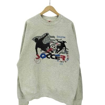 80-90S USA製 SUPERCOTTON SOCCER 星条旗 スクリーン プリント ヘビーウェイト スウェット トレーナー 霜降り ビックサイズ【1141129108525】