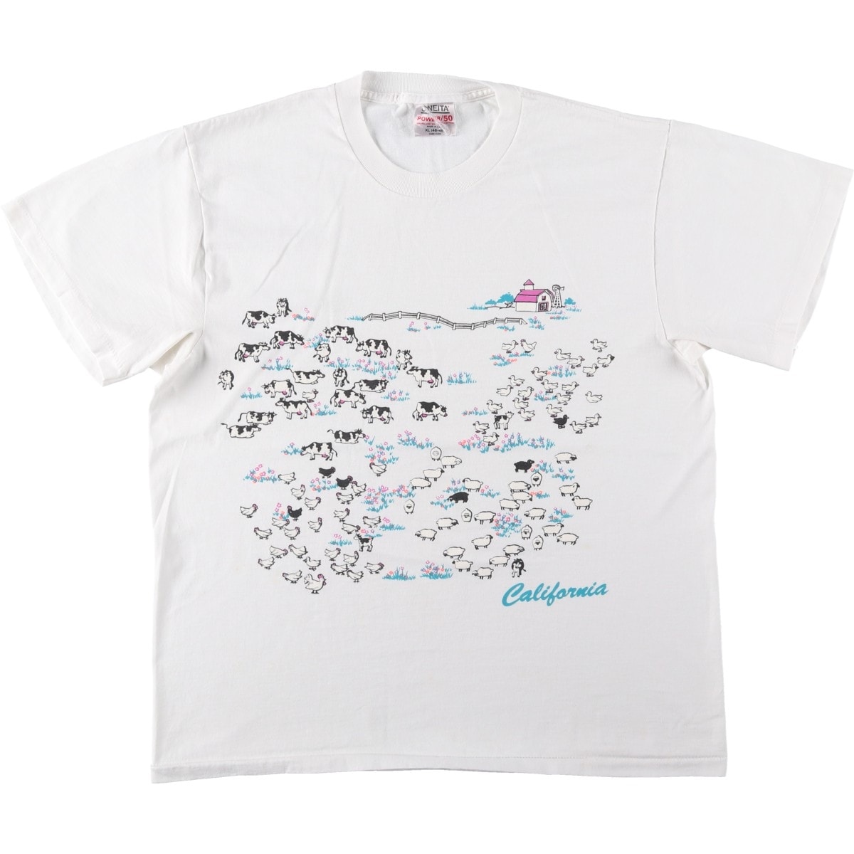 古着 90年代 オニータ ONEITA POWER/50 アニマル柄 プリントTシャツ USA製 メンズXL相当 ヴィンテージ/eaa661444