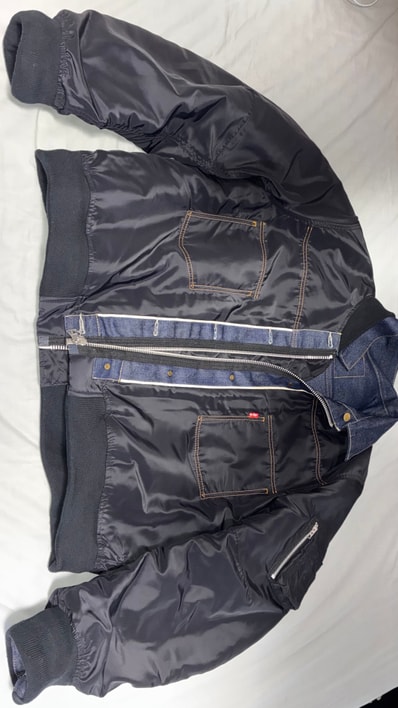 sacai x LEVI'S Men's Denim x Nylon Twill Reversible Blouson "Indigo/Black"