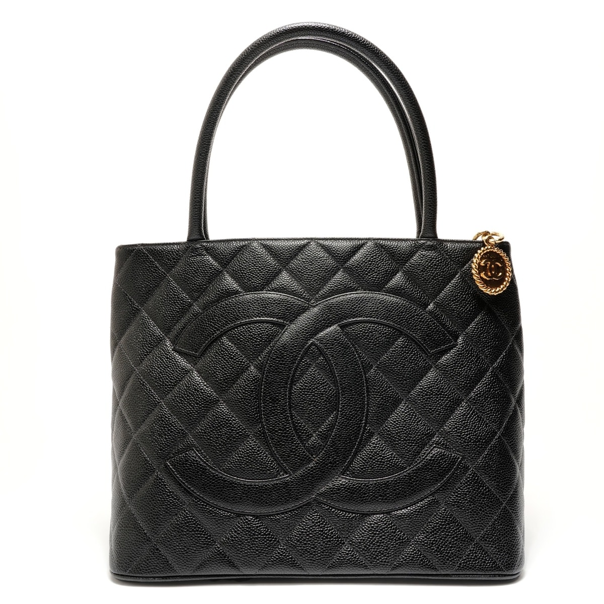 シャネル CHANEL 7番台 1997-1999 キャビアスキン メダリオン ココマーク トートバッグ【中古】