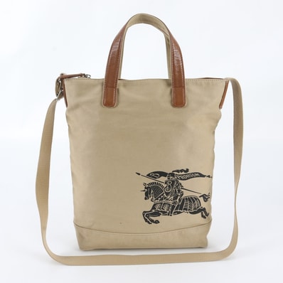 ■美品 バーバリー ショルダーバッグ レザー×キャンバス