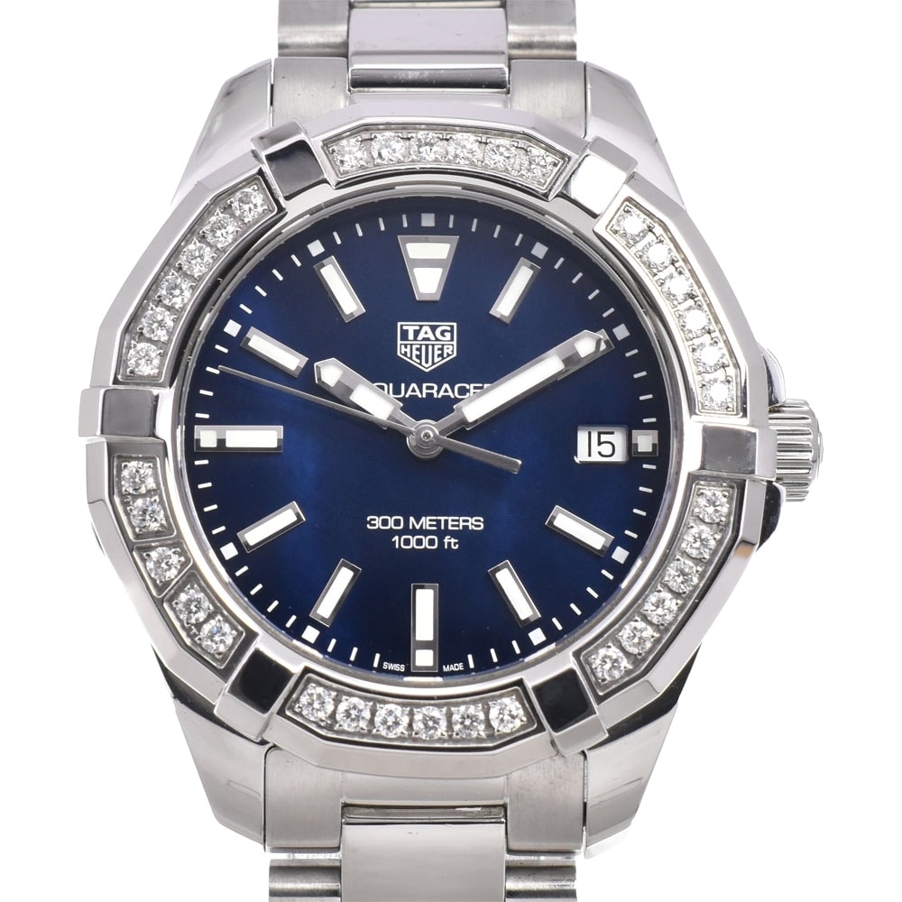 タグホイヤー TAG HEUER WAY131N アクアレーサー ダイヤベゼル ブルーシェル クォーツ レディース 美品 箱付き 腕時計 D#147233