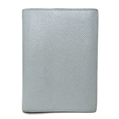 エルメス HERMES 手帳カバー レザー グレー/レッドオレンジ シルバー ユニセックス【中古】 e60937
