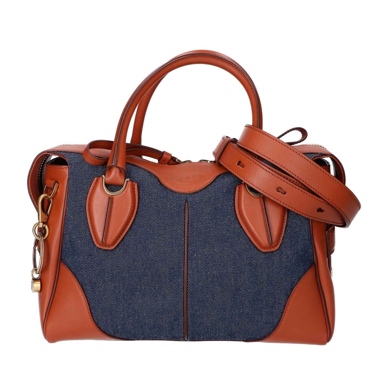 トッズ 【美品】XBWANYL0200 レザーｘデニム 2WAYショルダー