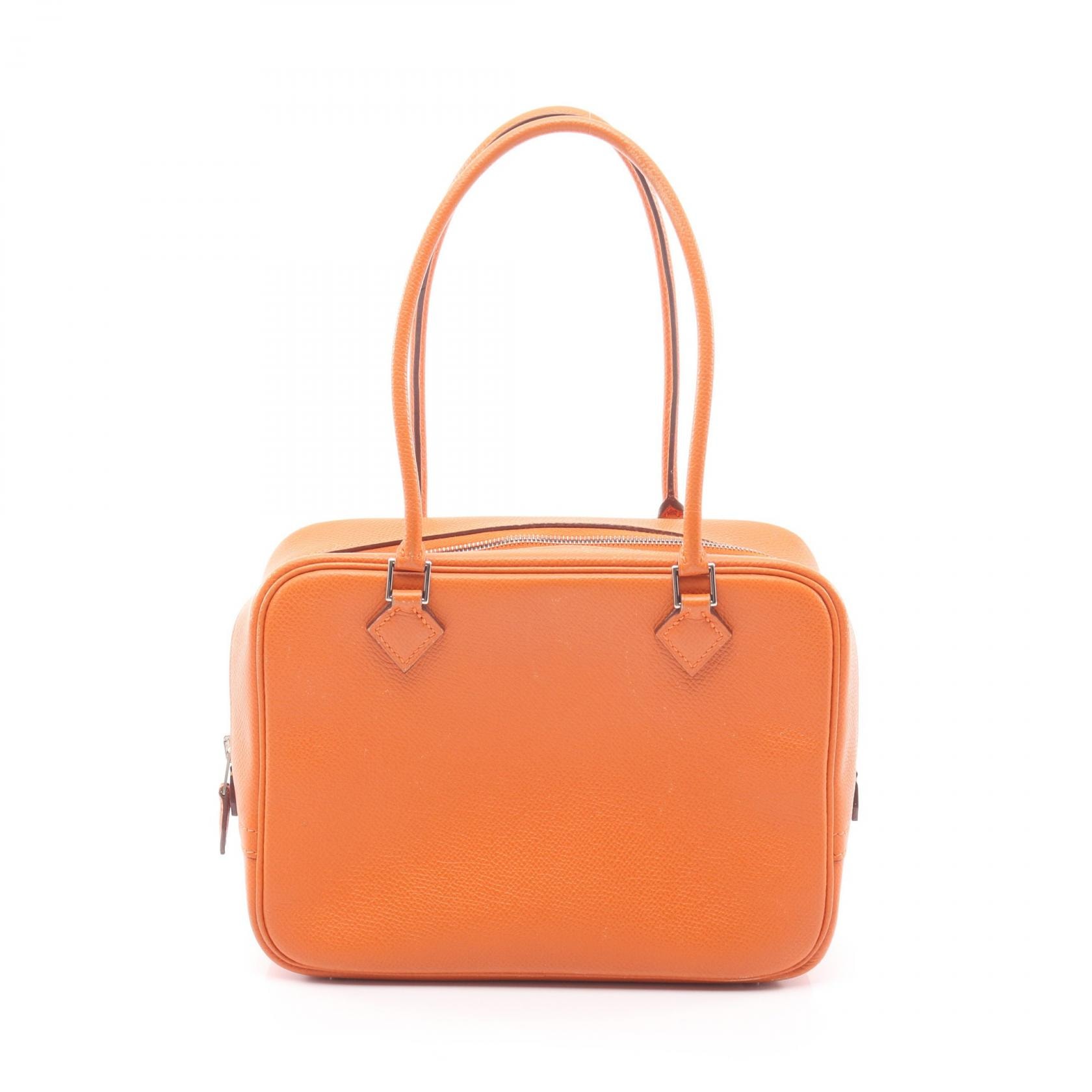 エルメス HERMES ミニプリュム20 ハンドバッグ バッグ レザー カーフ(牛革) ヴォーエプソン ヴォーエプソン オレンジ □H刻印(2004年製造) レディース オレンジ系 【中古】