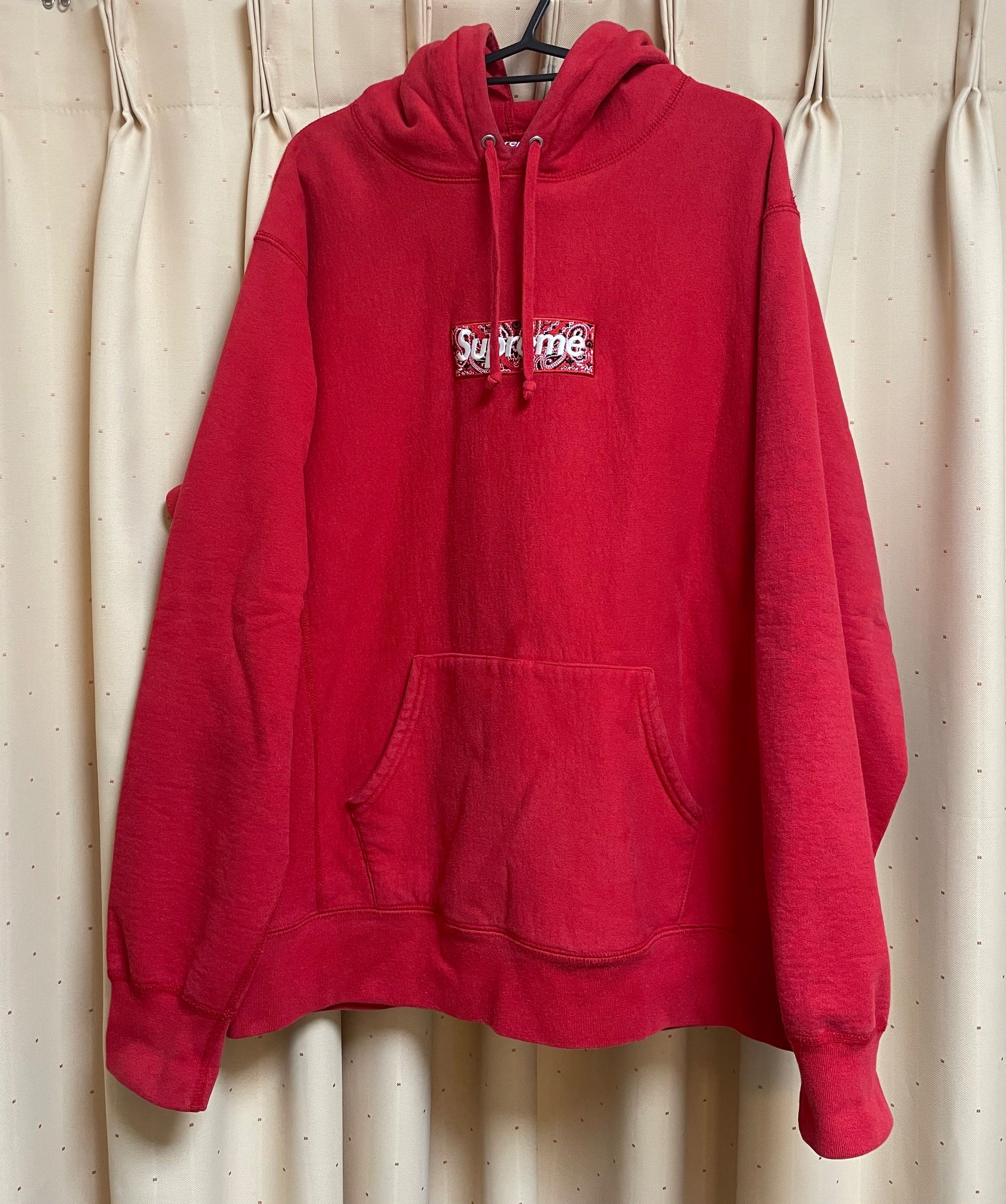 Supreme Bandana Box Logo Hooded Sweatshirt "Red"
