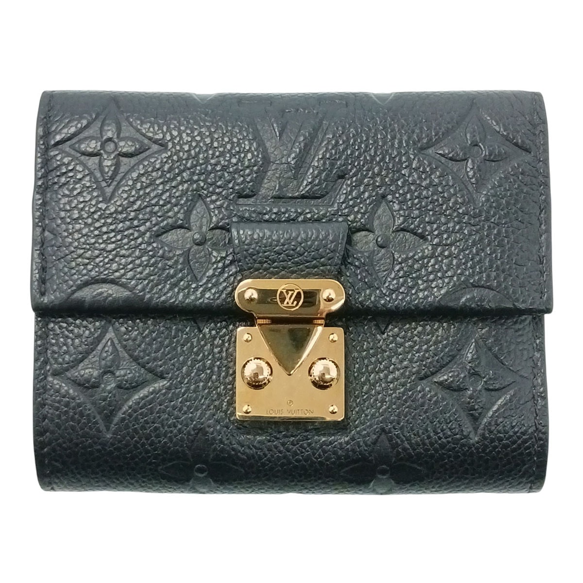 LOUIS VUITTON ルイ・ヴィトン ポルトフォイユ メティス コンパクト 三つ折り財布 M80880 モノグラムアンプラント ブラック ゴールド金具 レディース【中古】