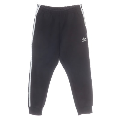 【中古】アディダス adidas ポリエステルコットン トラックパンツ ブラックxホワイト【サイズJPN XL】【メンズ】