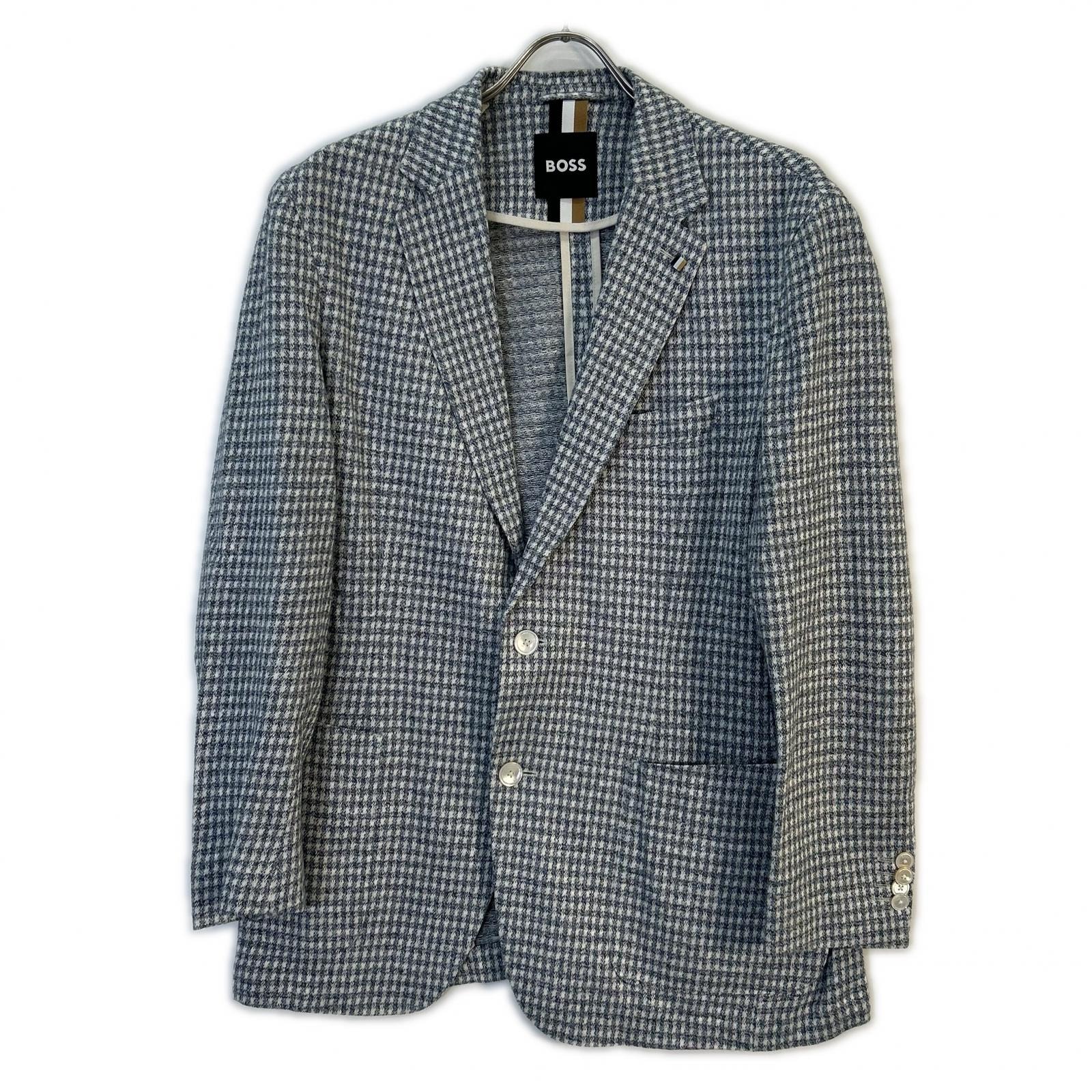 ヒューゴボス ブルー ジャージー ジャケット 50