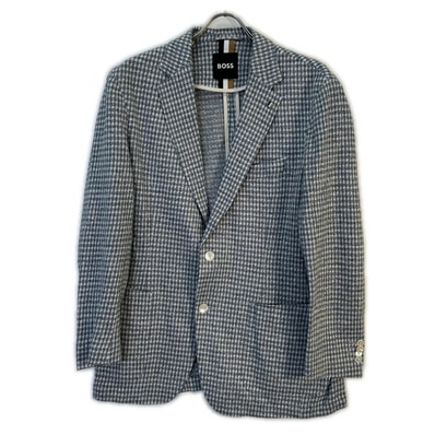 ヒューゴボス ブルー ジャージー ジャケット 50