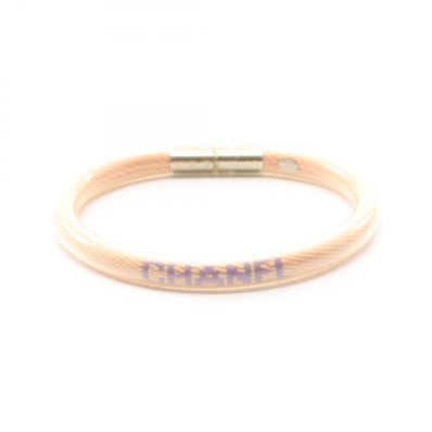 シャネル CHANEL スポーツライン ロゴ チューブバングル ブレスレット アクセサリー ラバー レディース ピンク系 【中古】