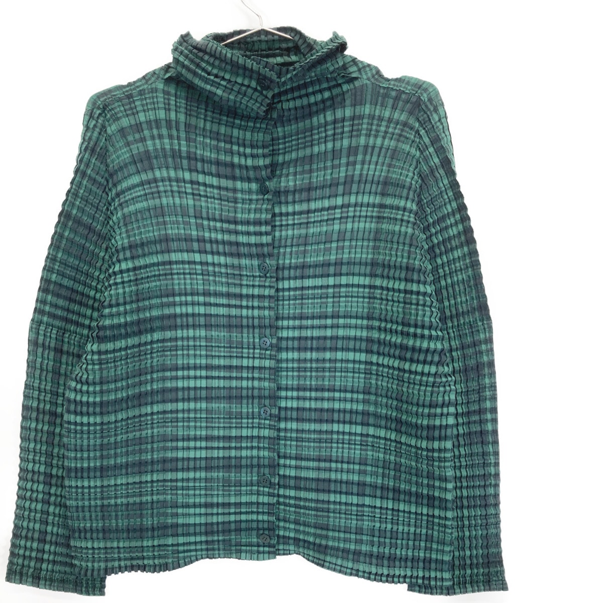 ミーイッセイミヤケ 22AW MI23FO792 グリーン チェック ワッフル シャツブラウス 記載なし