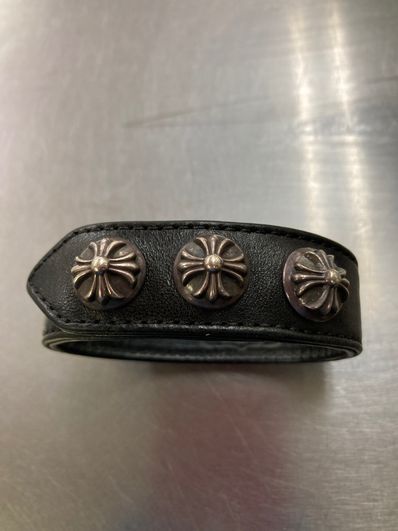 Chrome Hearts 3 Button 2 Snap Bracelet Cross "Black"