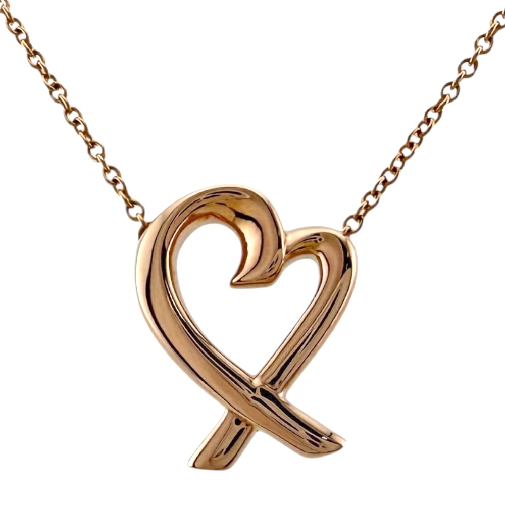ティファニー ラビング ハート ネックレス 18金 K18ピンクゴールド レディース TIFFANY&Co. 中古
